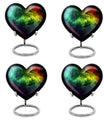 10-inch abstract heart urn with butterfly design for adult ashes