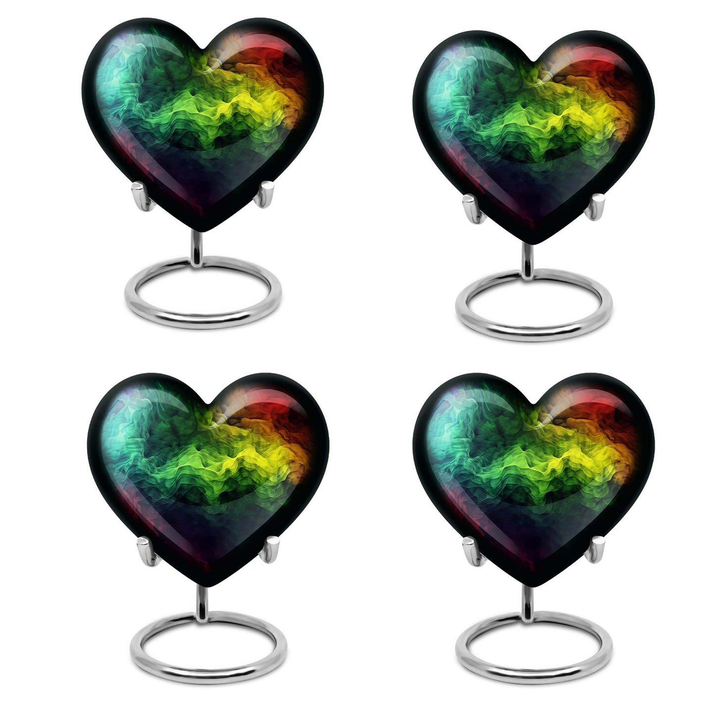10-inch abstract heart urn with butterfly design for adult ashes