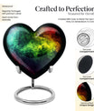 10-inch abstract heart urn with butterfly design for adult ashes