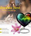 10-inch abstract heart urn with butterfly design for adult ashes