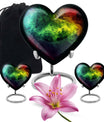 10-inch abstract heart urn with butterfly design for adult ashes