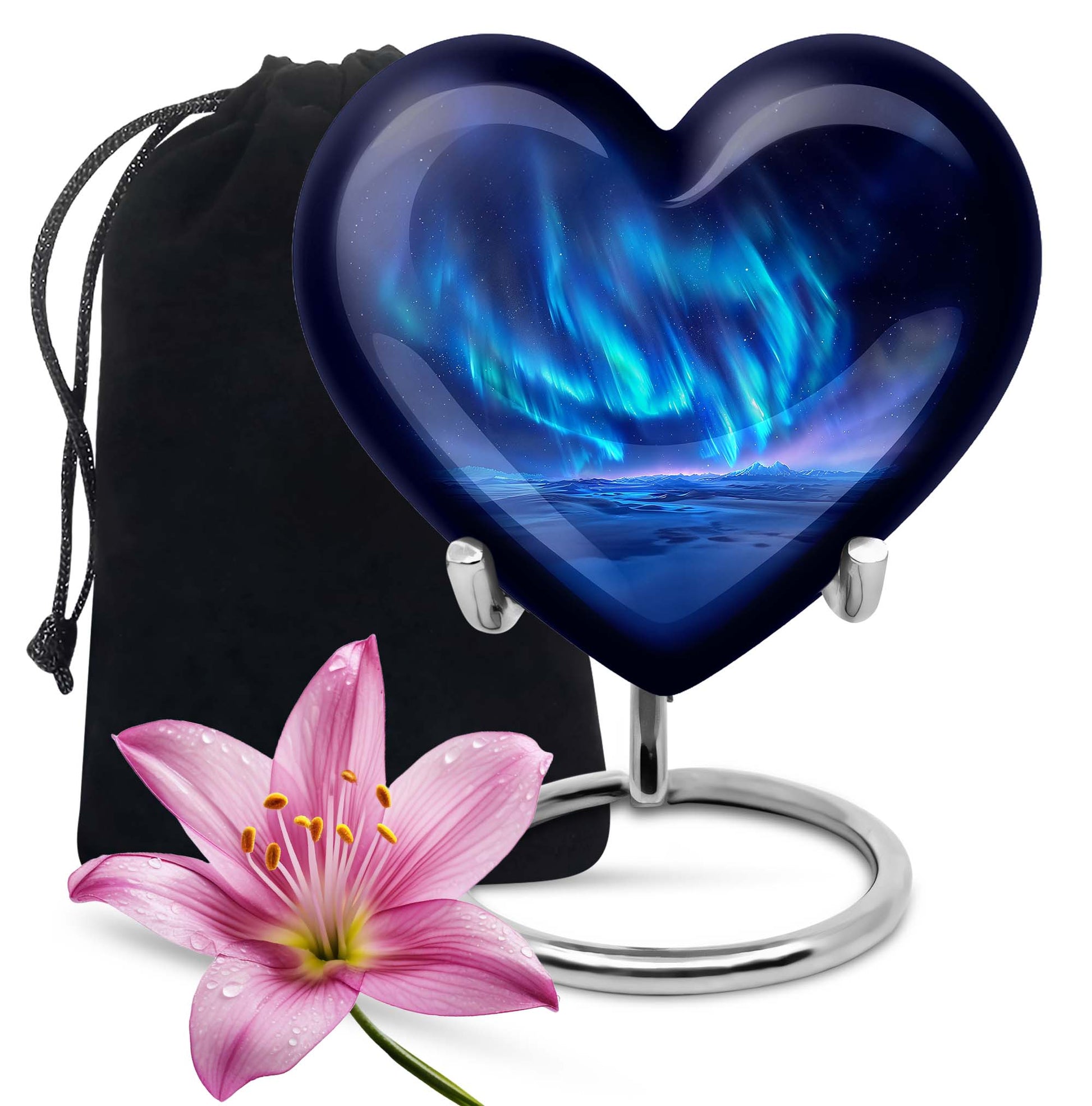 Northern Lights Heart Urn