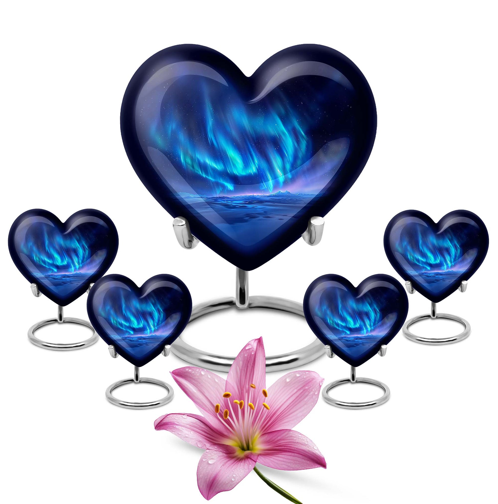 Northern Lights Heart Urn
