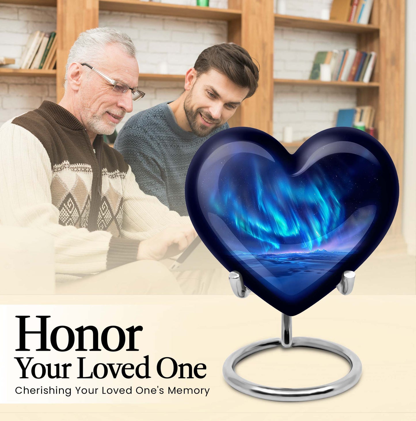 Northern Lights Heart Urn