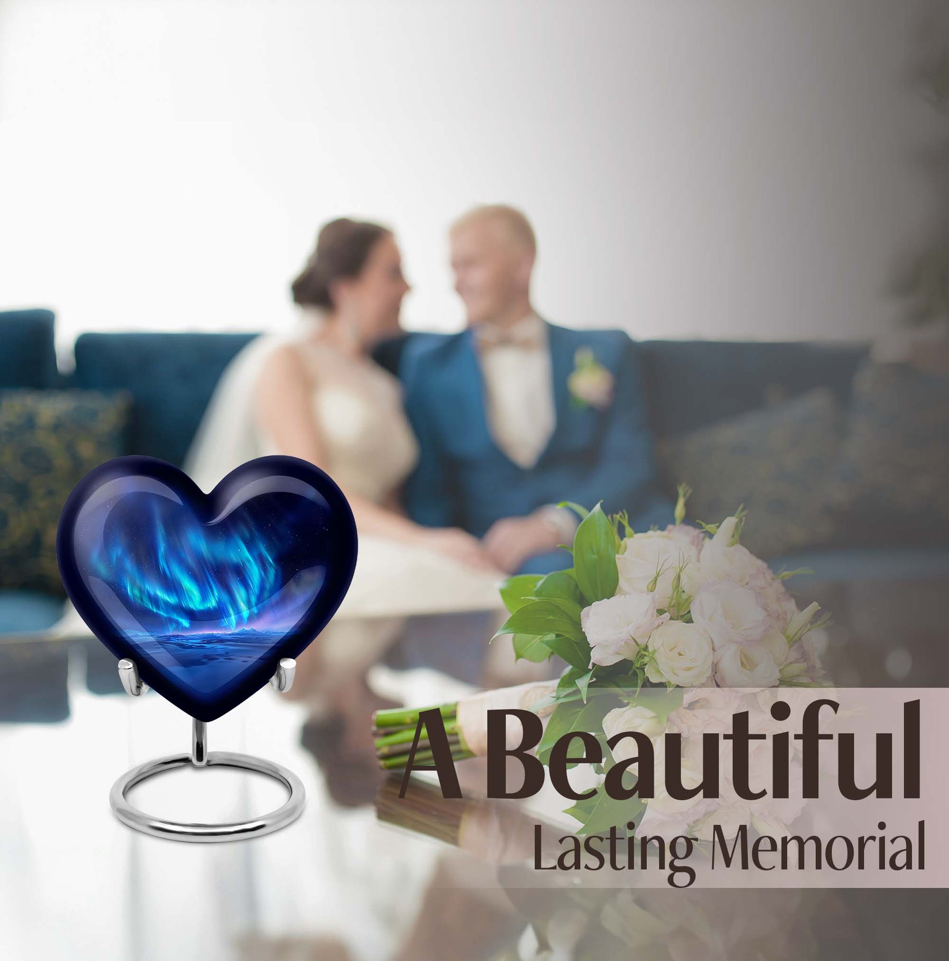 Northern Lights Heart Urn