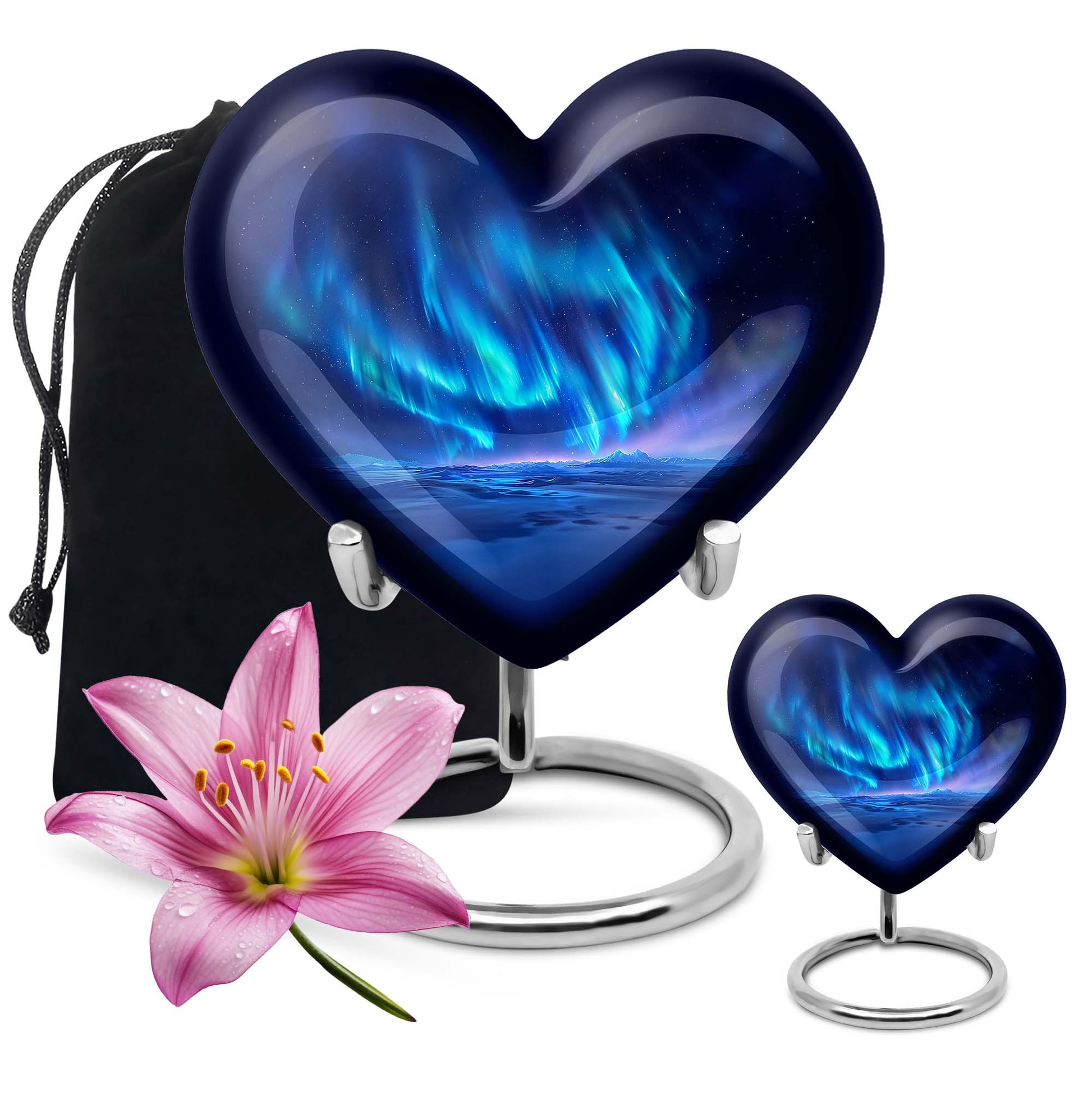 Northern Lights Heart Urn