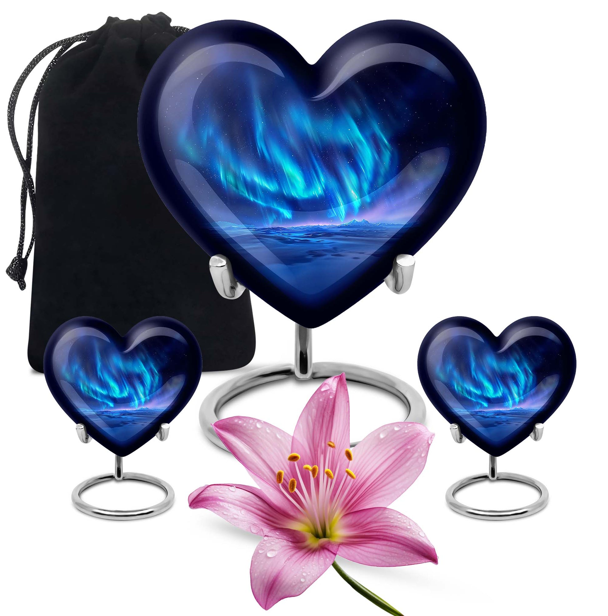 Northern Lights Heart Urn