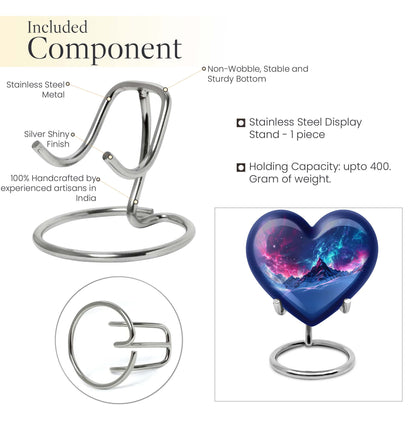 Northern Lights heart urn with butterfly theme