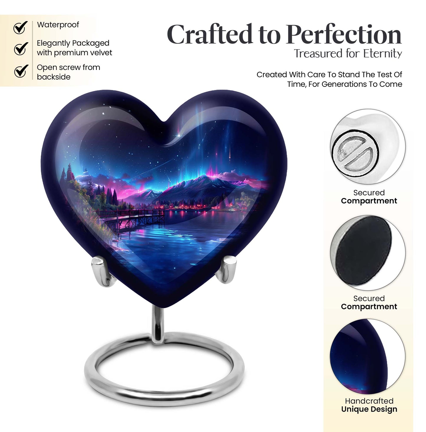Northern Lights memorial urn for men
