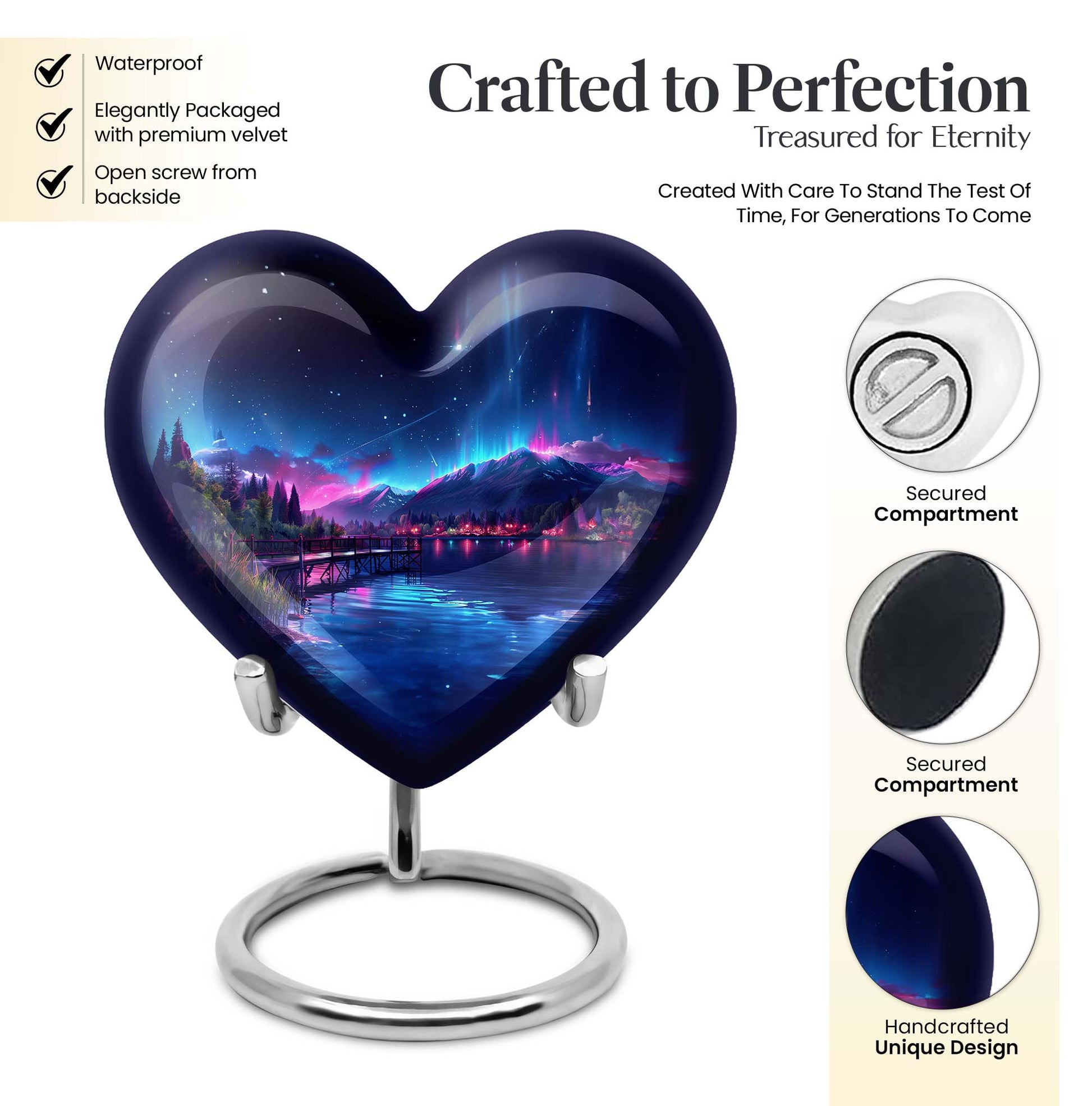 Northern Lights memorial urn for men
