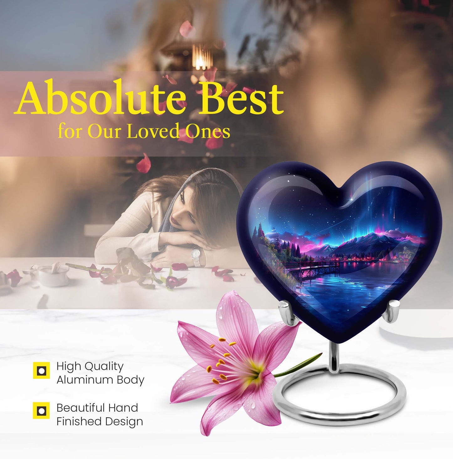 Northern Lights memorial urn for men