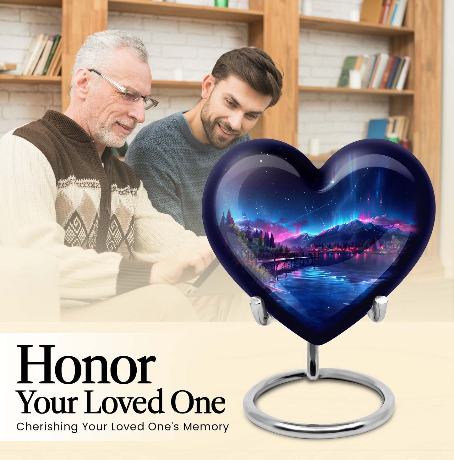 Northern Lights memorial urn for men