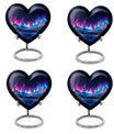 Northern Lights themed heart-shaped funeral urn