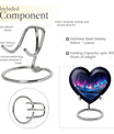 Northern Lights themed heart-shaped funeral urn