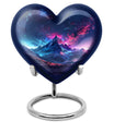 Northern Lights themed heart urn