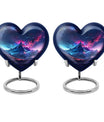 Northern Lights themed heart urn
