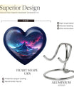 Northern Lights themed heart urn