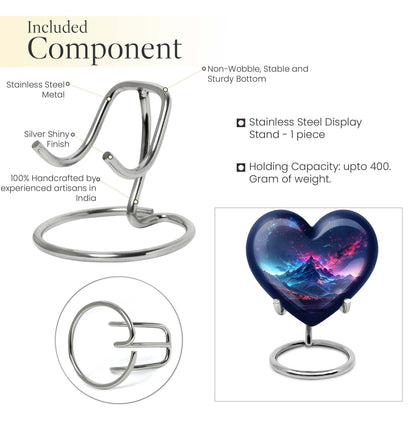 Northern Lights themed heart urn