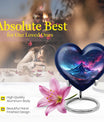 Northern Lights themed heart urn