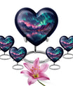 Aurora Borealis Theme Large Urn With 4 Keepsake Urn