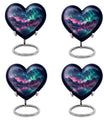 10 inch Northern Lights themed heart-shaped memorial urn 