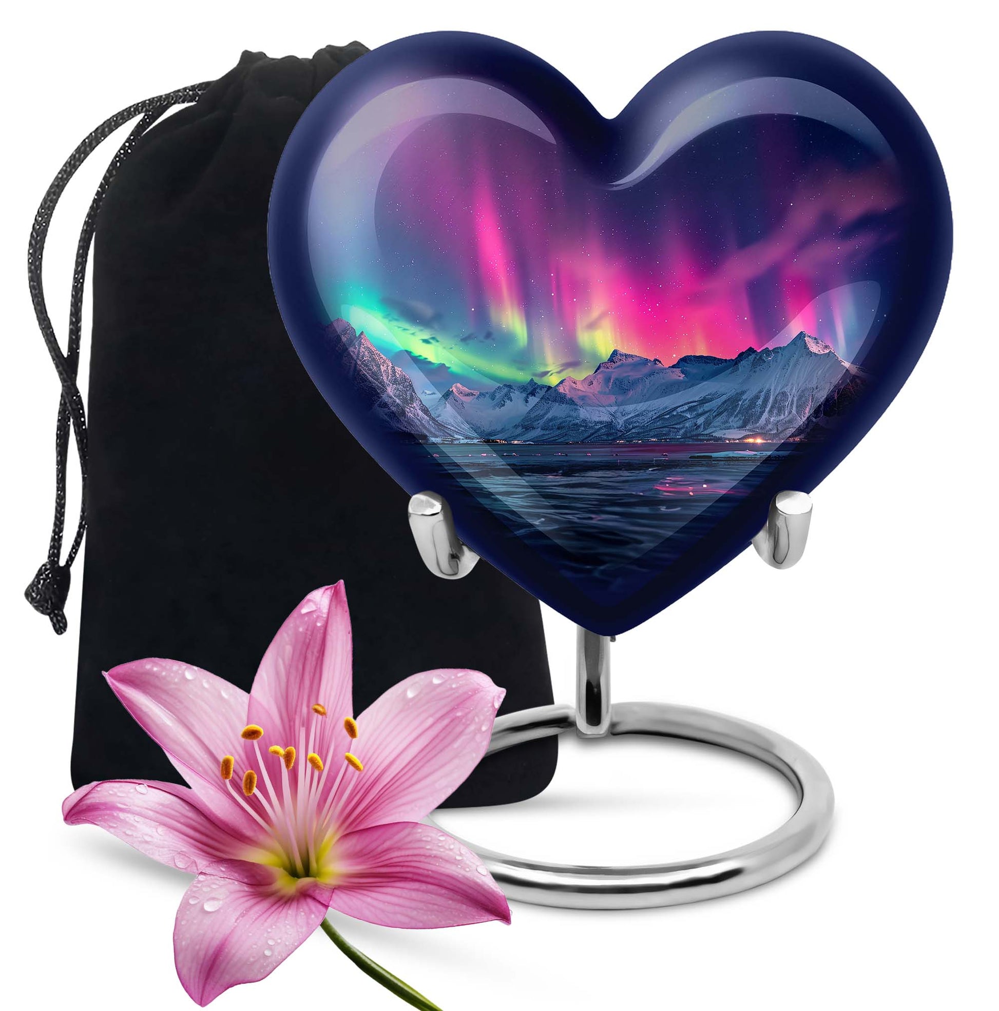 Aurora Borealis Theme Large Urn 10 Inch