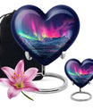 Aurora Borealis Theme Large Urn With 1 Keepsake Urn
