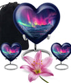 Aurora Borealis Theme Large Urn With 2 Keepsake Urn