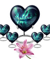 Aurora Borealis Borealis Theme Large Urn With 4 Keepsake Urn