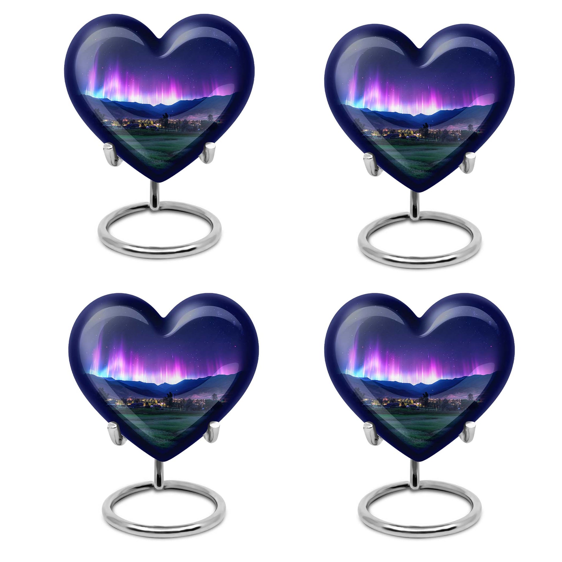 Aurora Borealis Theme 3 Inch Keepsake Pack of 4