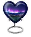 10-inch Northern Lights themed Heart Urn 