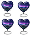 10-inch Northern Lights themed Heart Urn 