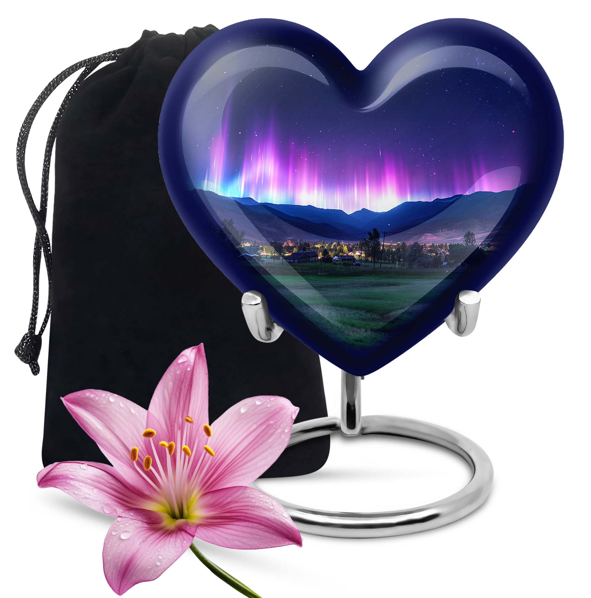 Aurora Borealis Theme Large Urn 10 Inch