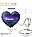 10-inch Northern Lights themed Heart Urn 