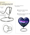 10-inch Northern Lights themed Heart Urn 