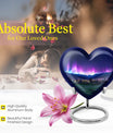 10-inch Northern Lights themed Heart Urn 