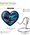 Northern Lights-themed heart urn for ashes