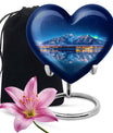 Heart-shaped Aurora Borealis urn