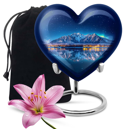 Heart-shaped Aurora Borealis urn