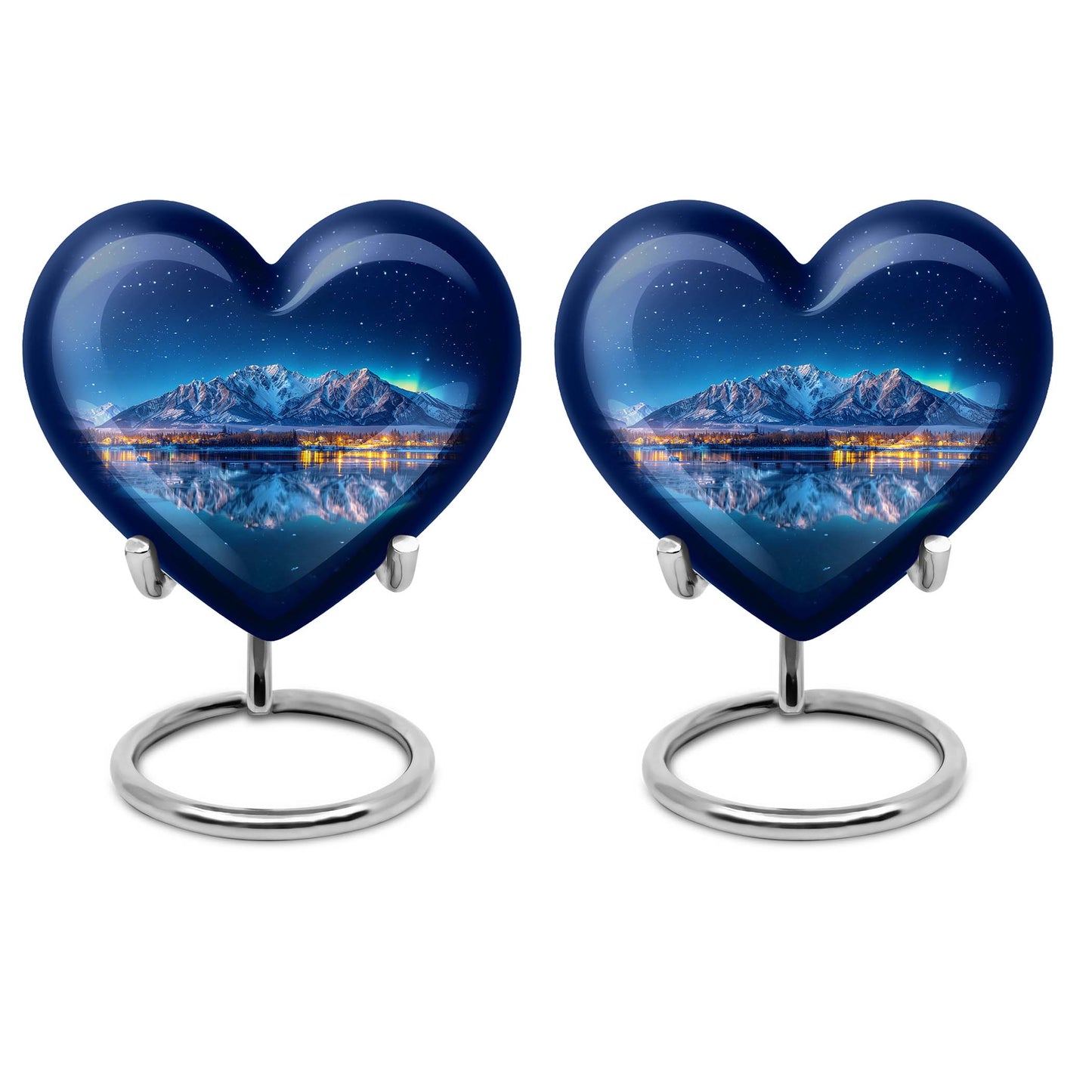 Heart-shaped Aurora Borealis urn