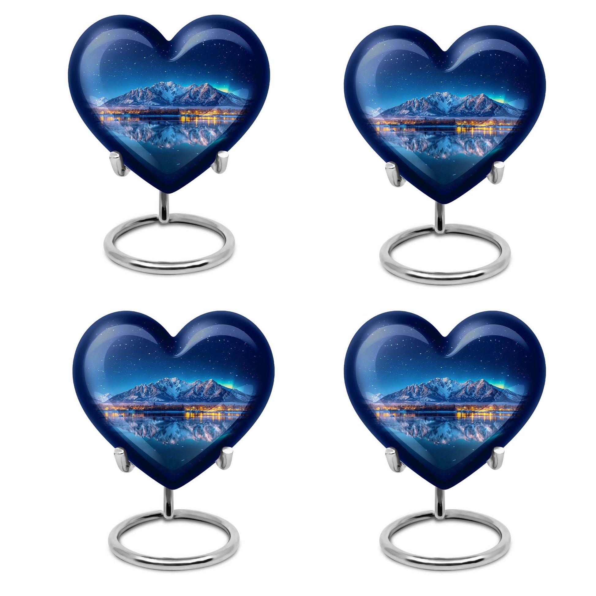 Heart-shaped Aurora Borealis urn