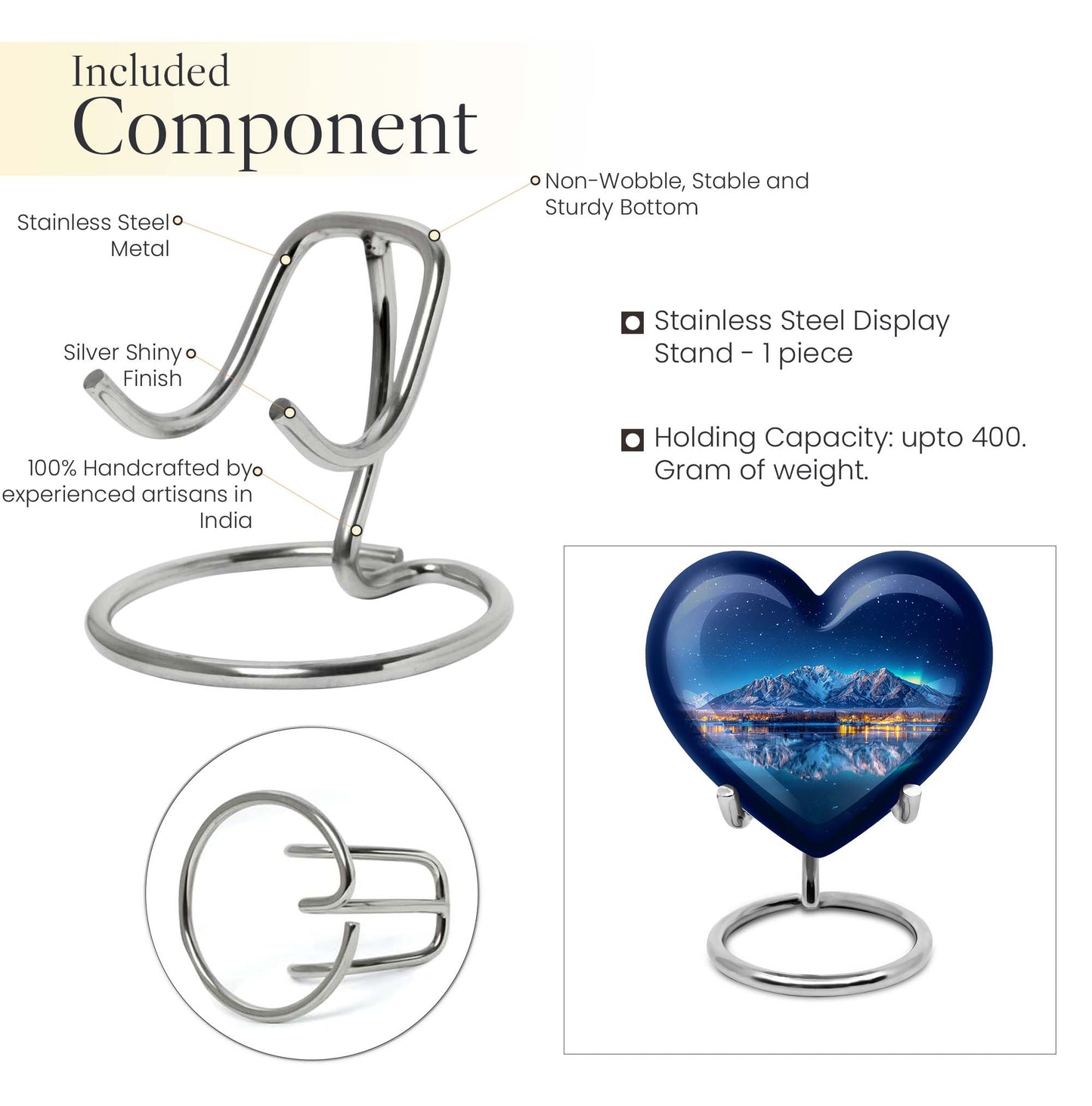 Heart-shaped Aurora Borealis urn