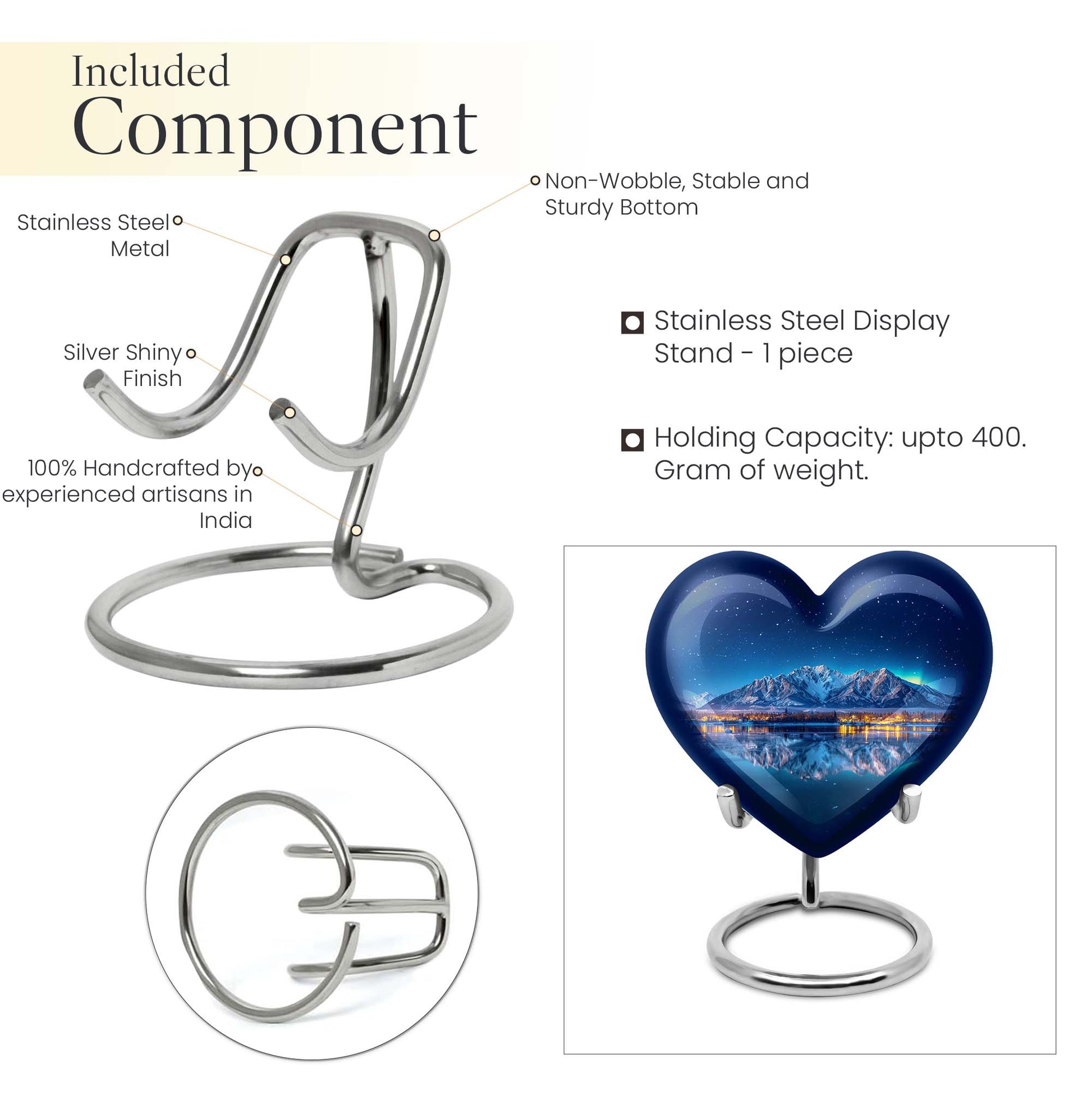 Heart-shaped Aurora Borealis urn