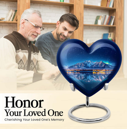 Heart-shaped Aurora Borealis urn