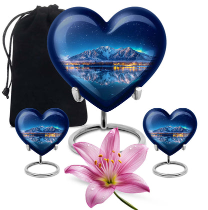 Heart-shaped Aurora Borealis urn