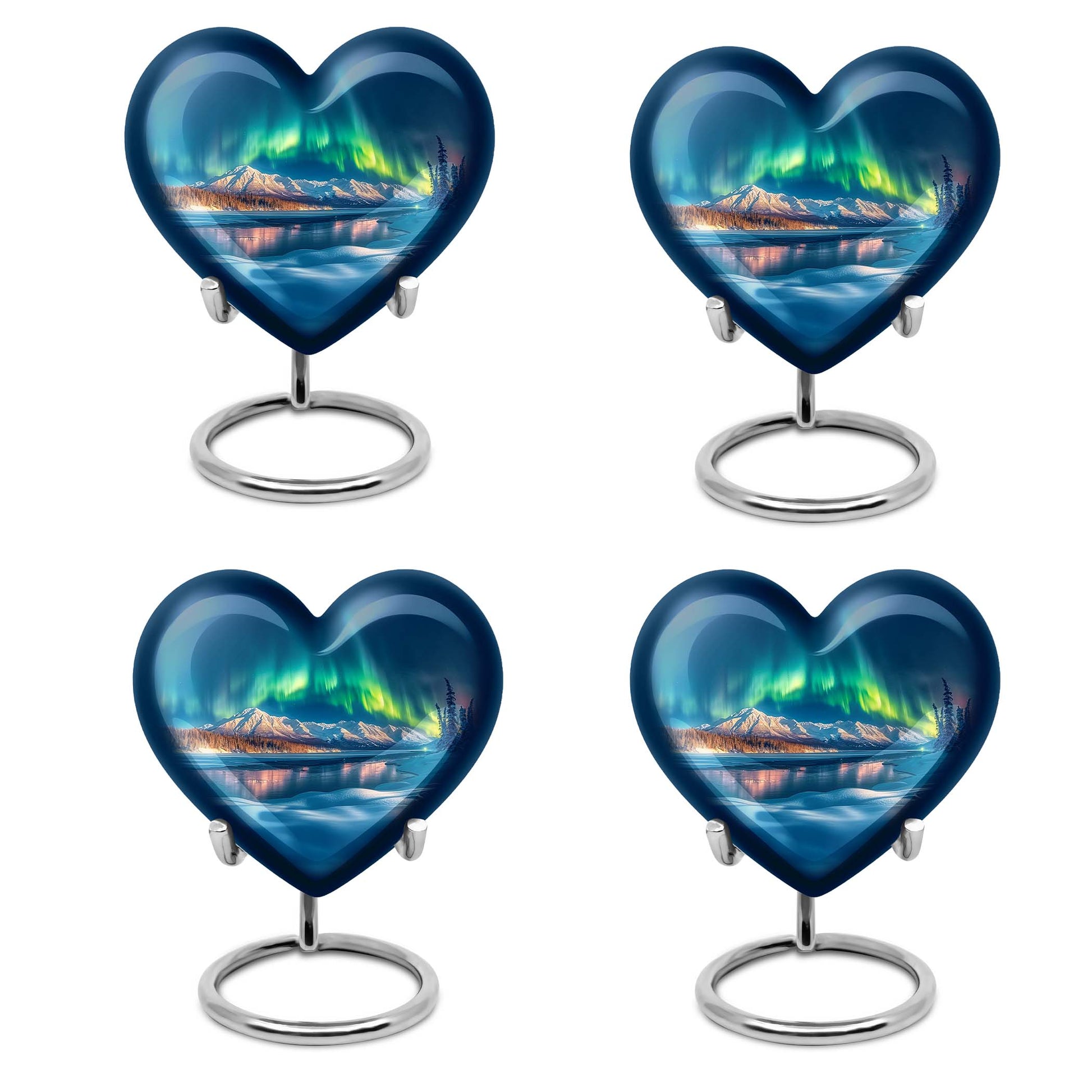 Aurora Borealis Theme 3 Inch Keepsake Pack of 4