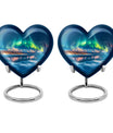 heart-shaped Aurora Borealis burial urn