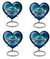 heart-shaped Aurora Borealis burial urn
