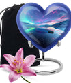 Aurora borealis heart shaped urn for ashes