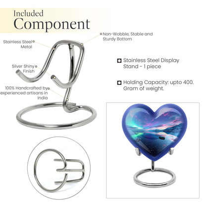 Aurora borealis heart shaped urn for ashes
